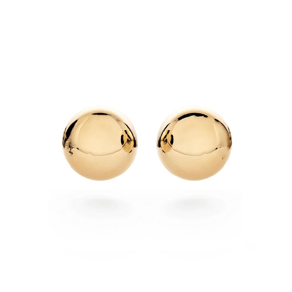 Orecchini In Oro Giallo 9kt Con Sfere Lisce Da 8mm – Doppia Faccia, Cavi E Con Tappo A Vite – Gioielli Eleganti E Minimal Per Donna