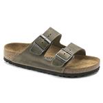 Birkenstock Arizona in pelle khaki calzata uomo