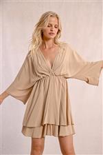 Molly Bracken abito corto viscosa beige