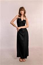 Molly Bracken abito lungo bretelle nero