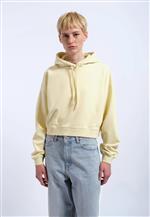 Dr Denim felpa crop cappuccio gialla