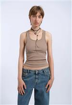 Dr Denim canotta a coste Nyla fango