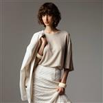 Nineminutes t-shirt oversize crochet sabbia