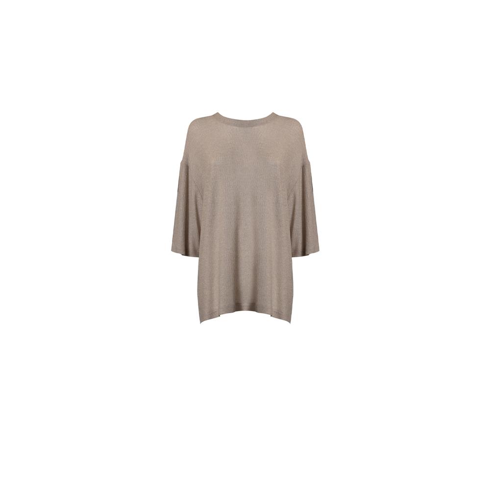 Nineminutes_t-shirt_oversize_crochet_sabbia Nineminutes t-shirt oversize crochet sabbia - immagine 2