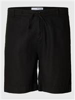 Selected bermuda in lino nero - immagine 3