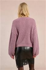 Molly Bracken cardigan oversize malva - immagine 4