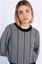 Lili Sidonio maglioncino jacquard bianco e nero