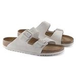Birkenstock Arizona scamosciata bianca calzata uomo - immagine 4