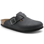 Birkenstock Boston in pelle nera calzata donna