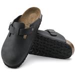 Birkenstock Boston in pelle nera calzata donna - immagine 2