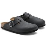 Birkenstock Boston in pelle nera calzata donna - immagine 3