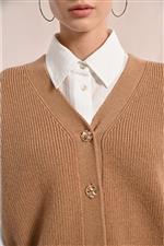 Molly Bracken gilet abbottonato cammello - immagine 2