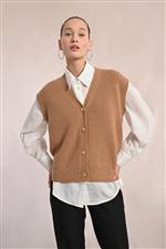 Molly Bracken gilet abbottonato cammello - immagine 4