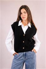 Molly Bracken gilet abbottonato nero