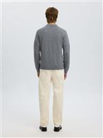 Selected polo in lana merino grigia - immagine 3