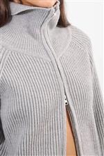 Lili Sidonio cardigan con zip grigio - immagine 2