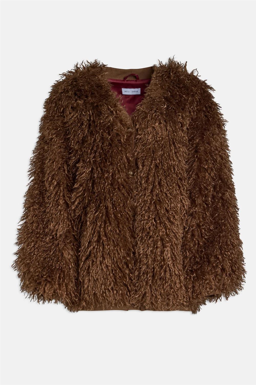 Weili Zheng ecopelliccia mongolia marrone
