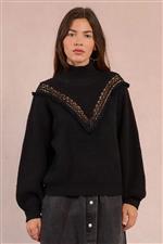 Molly Bracken maglioncino ricamo nero - immagine 2