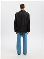 Selected giacca in pelle nera - immagine 2