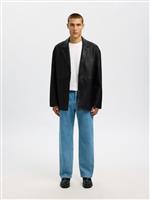 Selected giacca in pelle nera - immagine 3