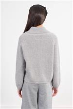 Lili Sidonio cardigan con zip grigio - immagine 4