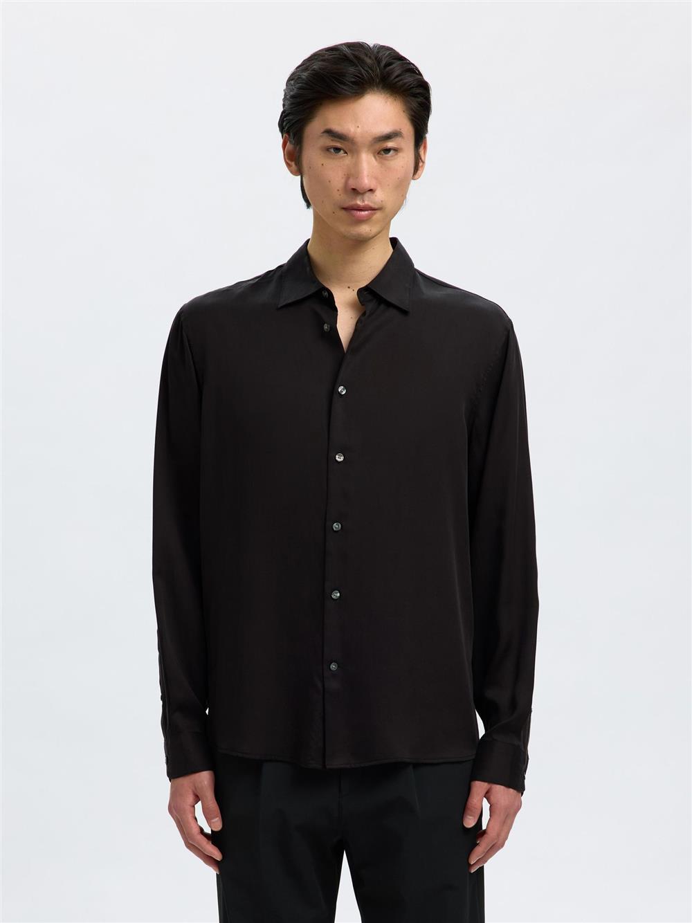 Selected camicia satin nera