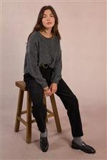 Molly Bracken maglioncino lurex grigio - immagine 3