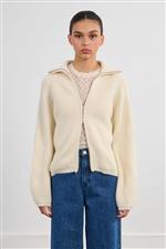 Lili Sidonio cardigan con zip panna - immagine 2