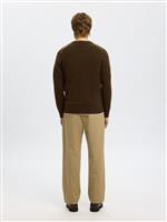 Selected maglioncino girocollo marrone - immagine 2