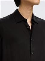 Selected camicia satin nera - immagine 3