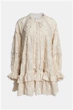 Weili Zheng abito corto ricamo panna - immagine 2