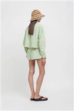 Weili Zheng camicia crop rigata verde - immagine 3
