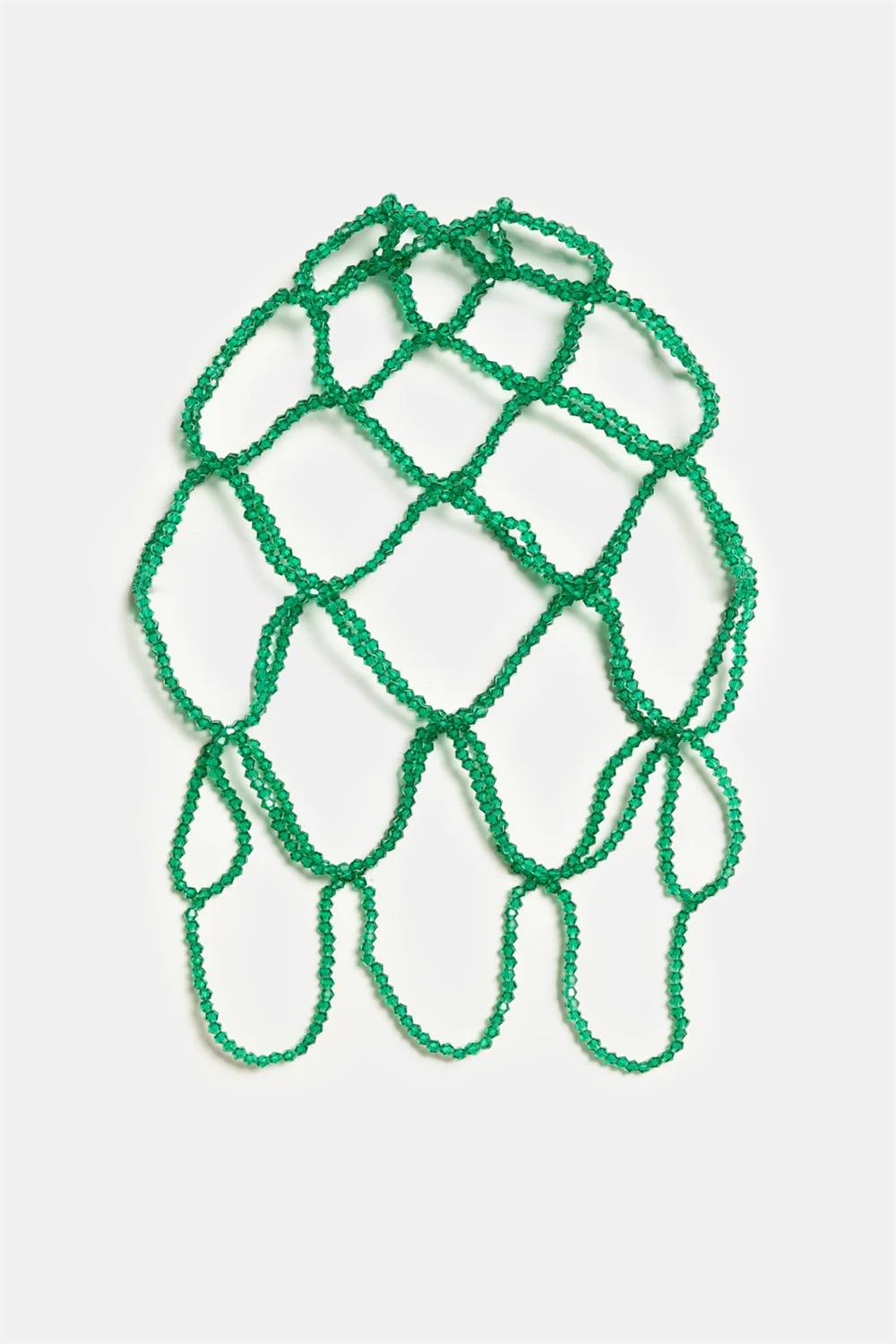 Weili Zheng copricapo perline verde