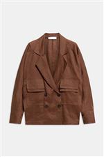 Weili Zheng giacca in lino marrone