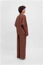 Weili Zheng giacca in lino marrone - immagine 3