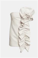 Wheili Zheng abito mini broccato panna