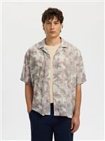 Selected camicia californiana fantasia fango