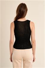 Molly Bracken canotta in maglia nera - immagine 2