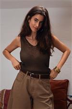 Molly Bracken canotta in maglia kaki