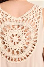 Molly Bracken abito ricamo dietro crema - immagine 2