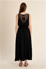 Molly Bracken abito ricamo dietro nero - immagine 2