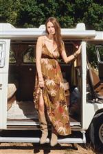 Molly abito lungo fantasia kaki