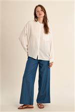 Molly Bracken camicia ricamo dietro bianca