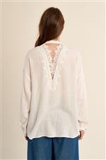 Molly Bracken camicia ricamo dietro bianca - immagine 2