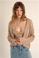 Molly Bracken cardigan in maglia beige