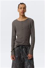 Weekday maglia serafino fango