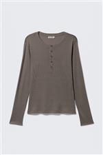 Weekday maglia serafino fango - immagine 3