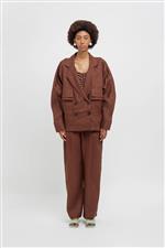 Weili Zheng giacca in lino marrone - immagine 2