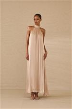 Souvenir abito lungo scollo america rosa