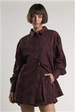 Glamorous camicione pizzo burgundu - immagine 2